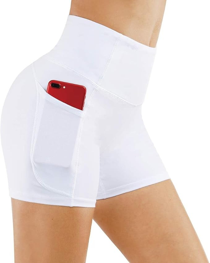 THE GYM PEOPLE High Waist Yoga Shorts for Women's Tummy Control Fitness Athletic Workout Running ... | Amazon (US)