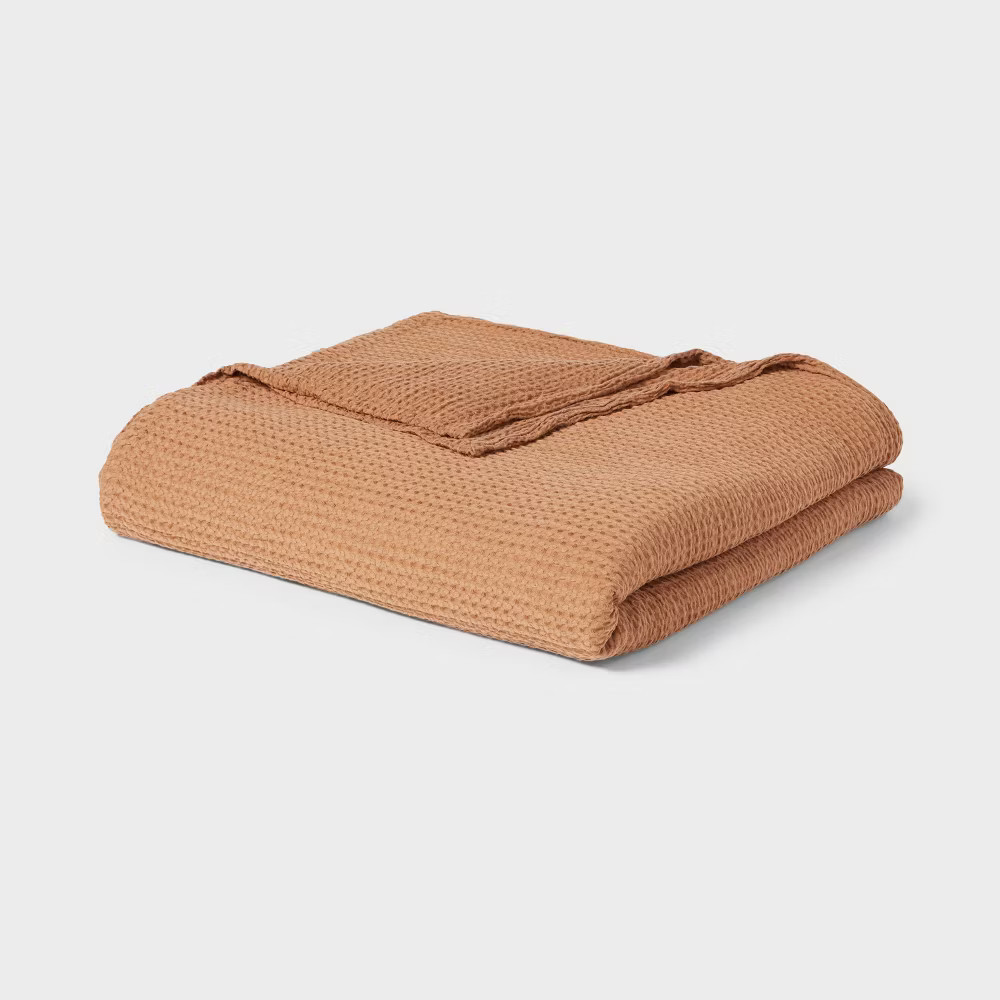 Full/Queen TENCEL Lyocell Waffle Bed Blanket Brown - Threshold | eBay | eBay US