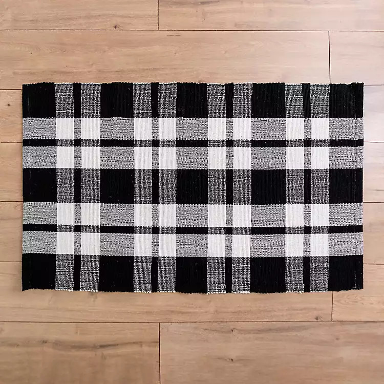 Black and White Buffalo Check Scatter Rug | Kirkland's Home