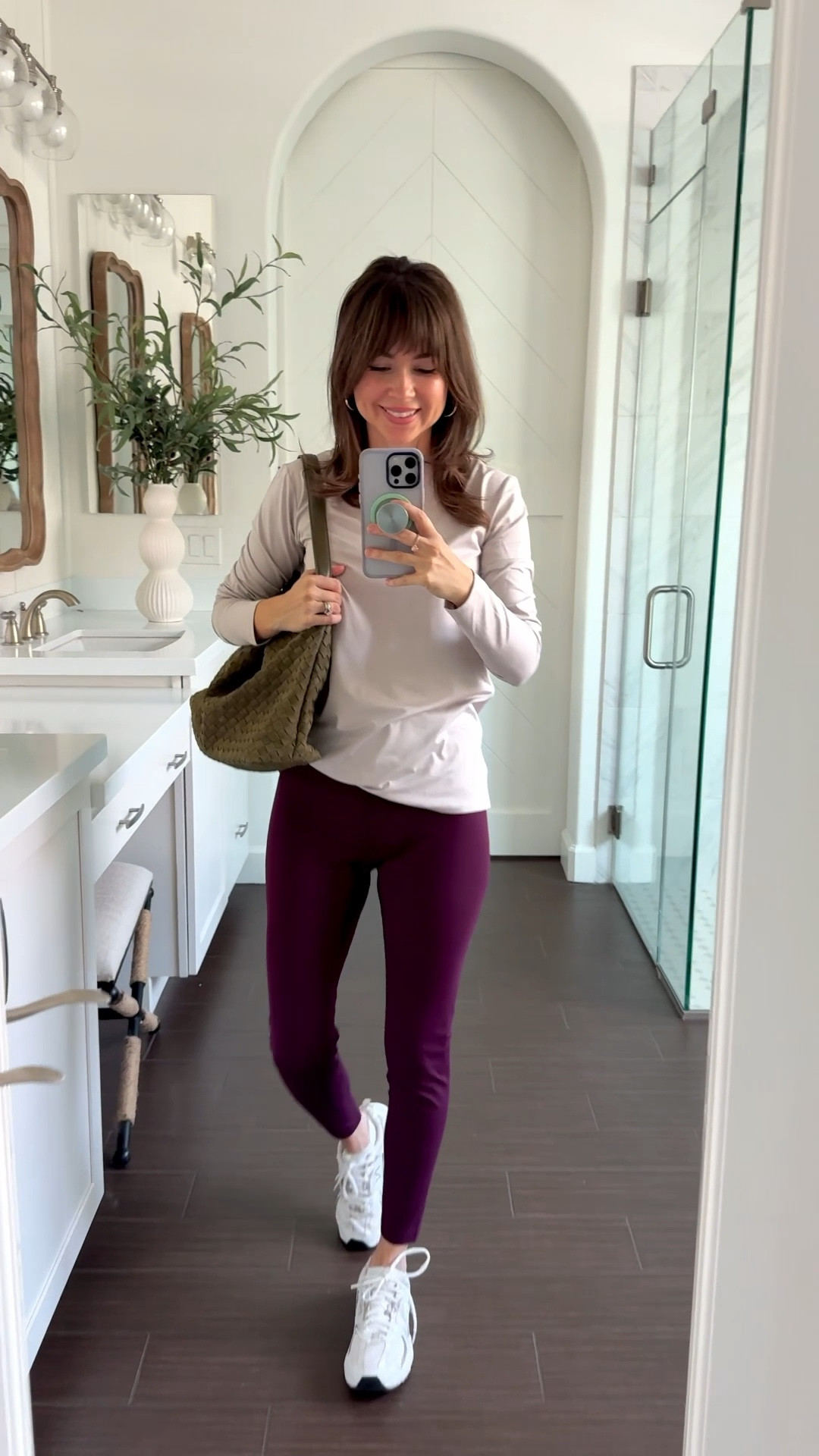 These are the kind of drop-off leggings I actually reach for. Soft, supportive, and don’t slide down when you’re chasing kids or running errands. Paired with a neutral long sleeve and my favorite woven tote — effortless, but still feels put-together.

Top xsmall
Leggings small
Amazon bag 


#LTKPetite #LTKActive