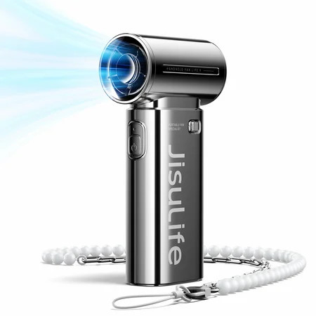 JISULIFE Portable Handheld Fan, 40000 RPM Turbo Fan, 18H Battery Life, 5-Speed, 5000mAh USB Rechargeable, Mini Pocket Design, Gift for Women Men, Travel Outdoor Use-Silver | Walmart (US)