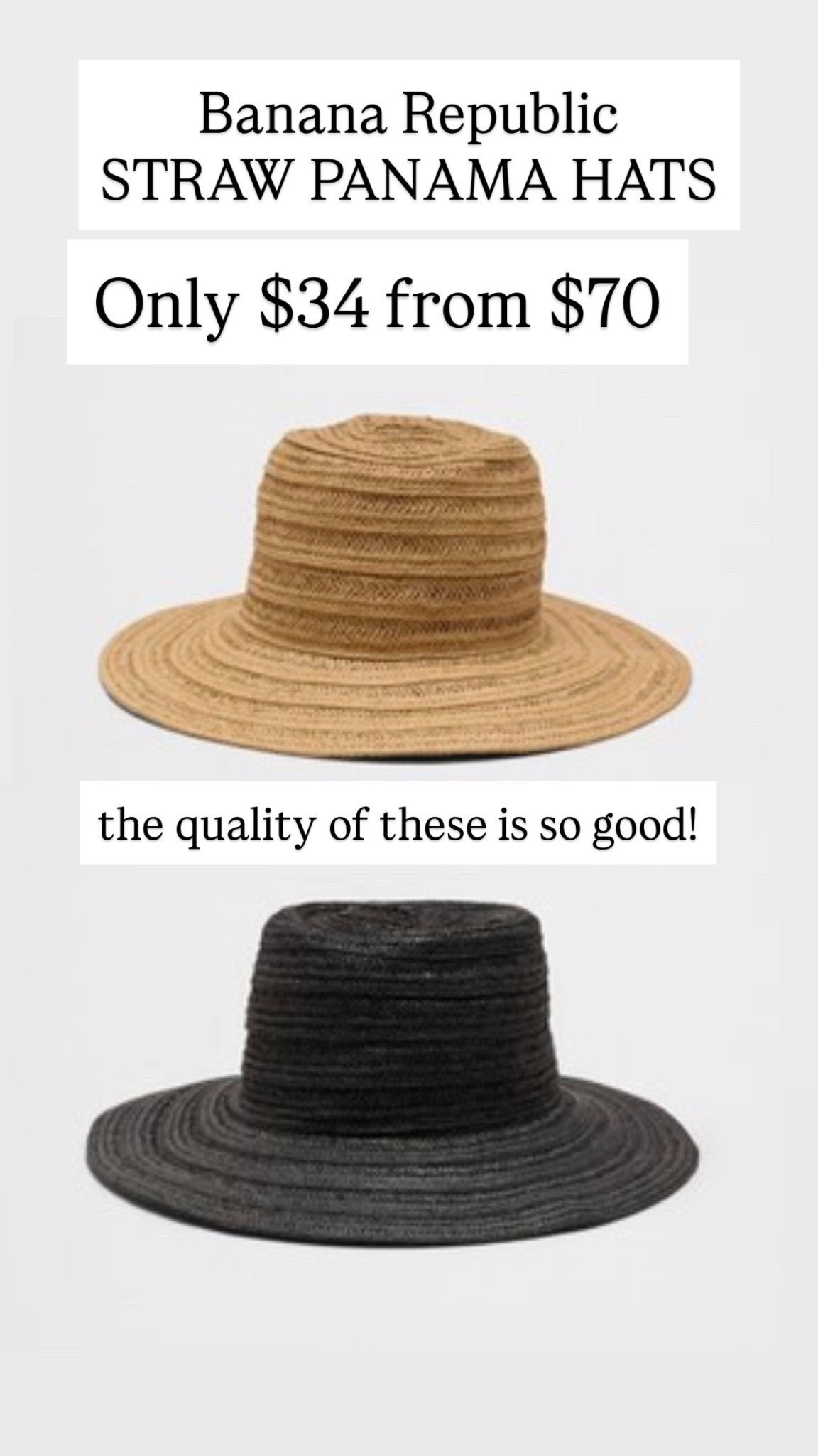 Banana Republic straw Panama hats are $34 from $70

#LTKSaleAlert
