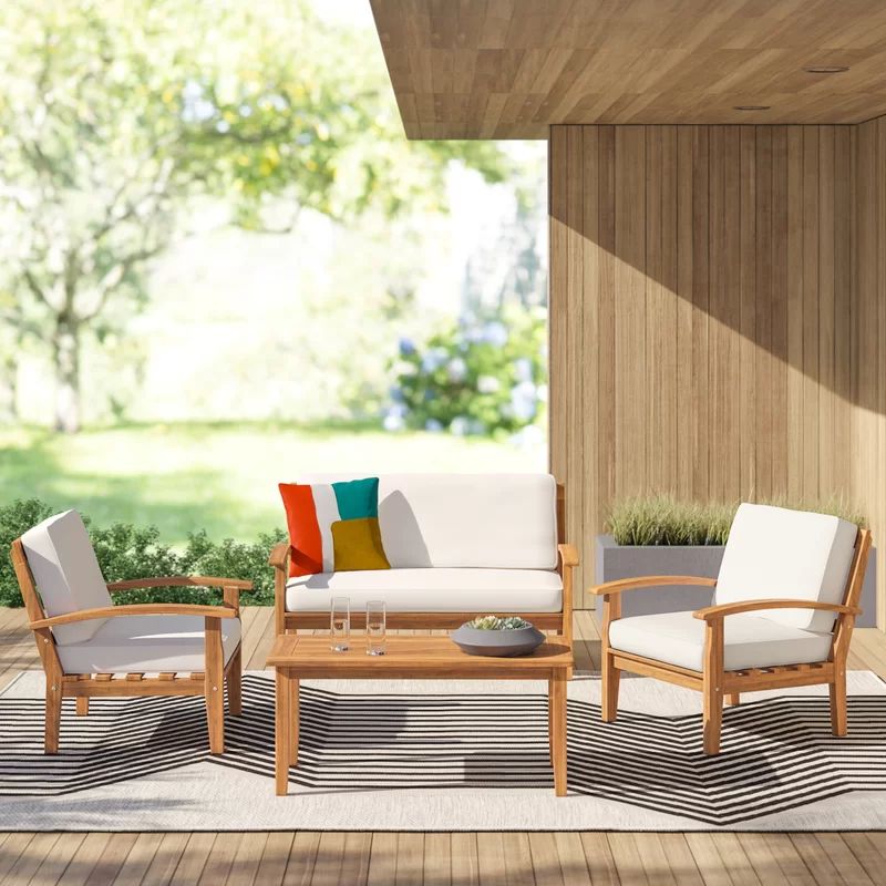 Shynel 4 - Person Outdoor Seating Group with Cushions | Wayfair North America