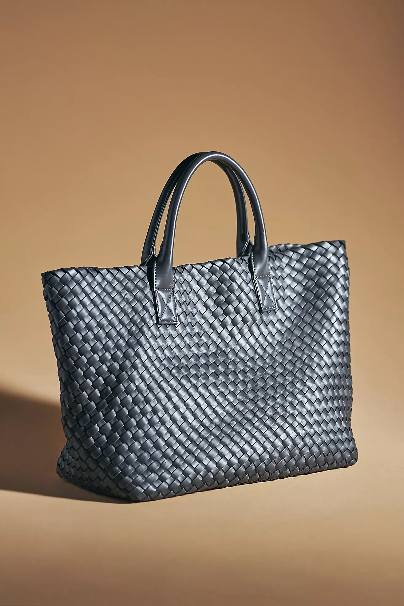 Woven Faux Leather Tote | Anthropologie (US)