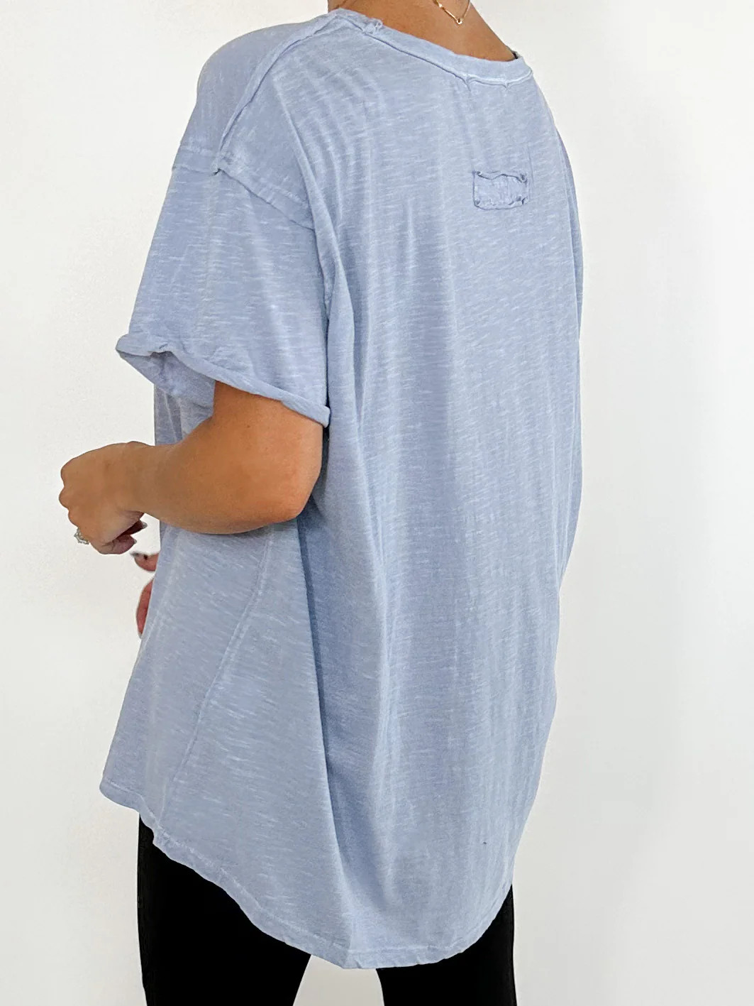 Offhand Slub Tee | Misty Blue | +Plus Available | RESTOCK | Talulah