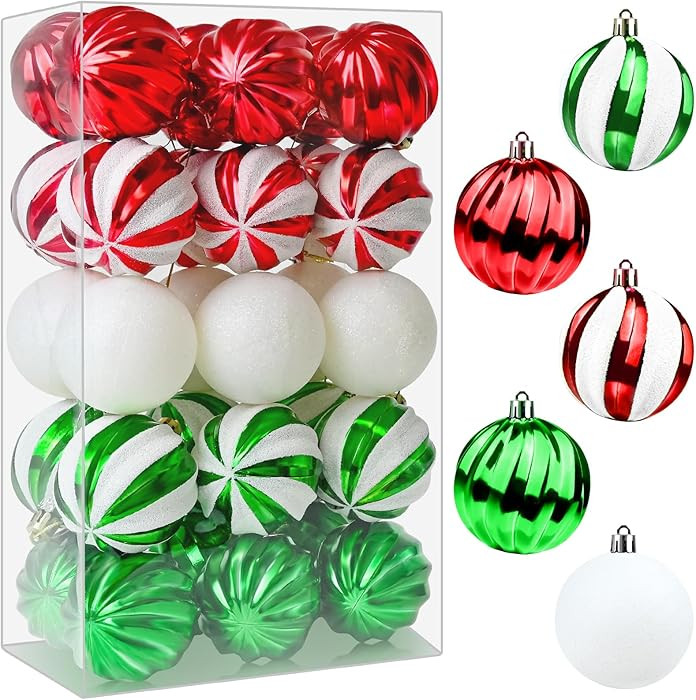 30ct Christmas Balls Ornaments - 2.36’’ Shatterproof Balls Ornaments for Xmas Tree Decoration... | Amazon (US)