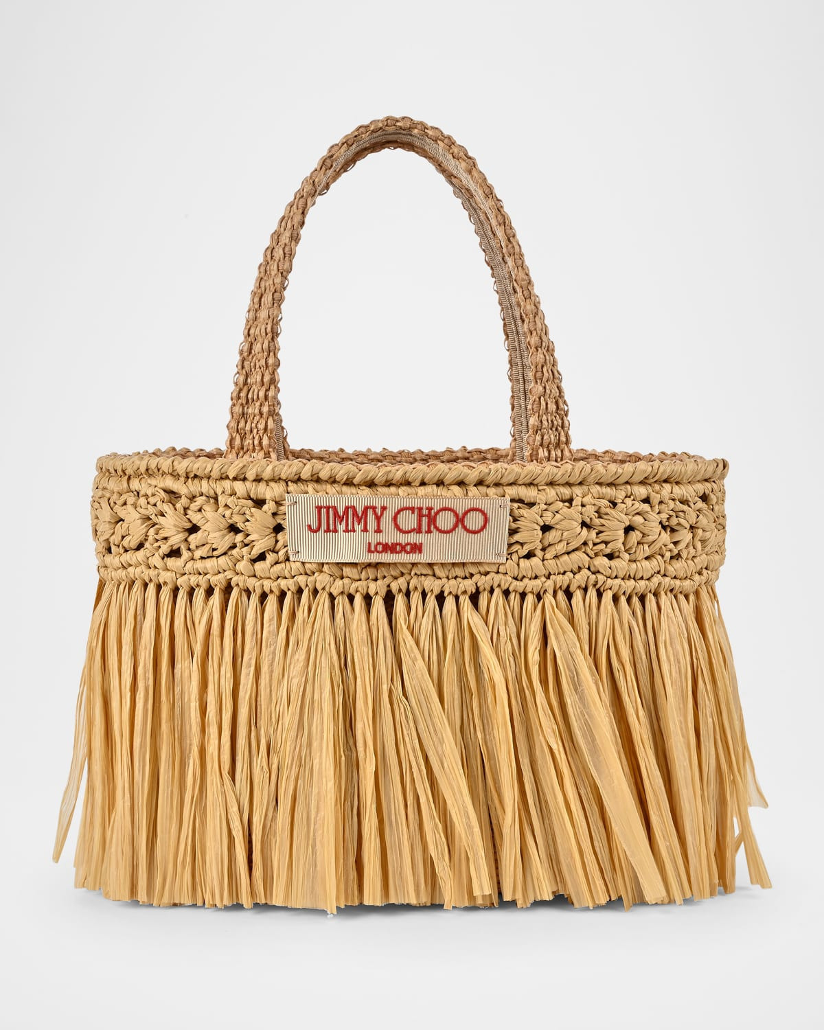 Avenue Fringed Raffia Beach Tote Bag | Neiman Marcus