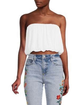 Renee C. Plisse Blouson Tube Top on SALE | Saks OFF 5TH | Saks Fifth Avenue OFF 5TH