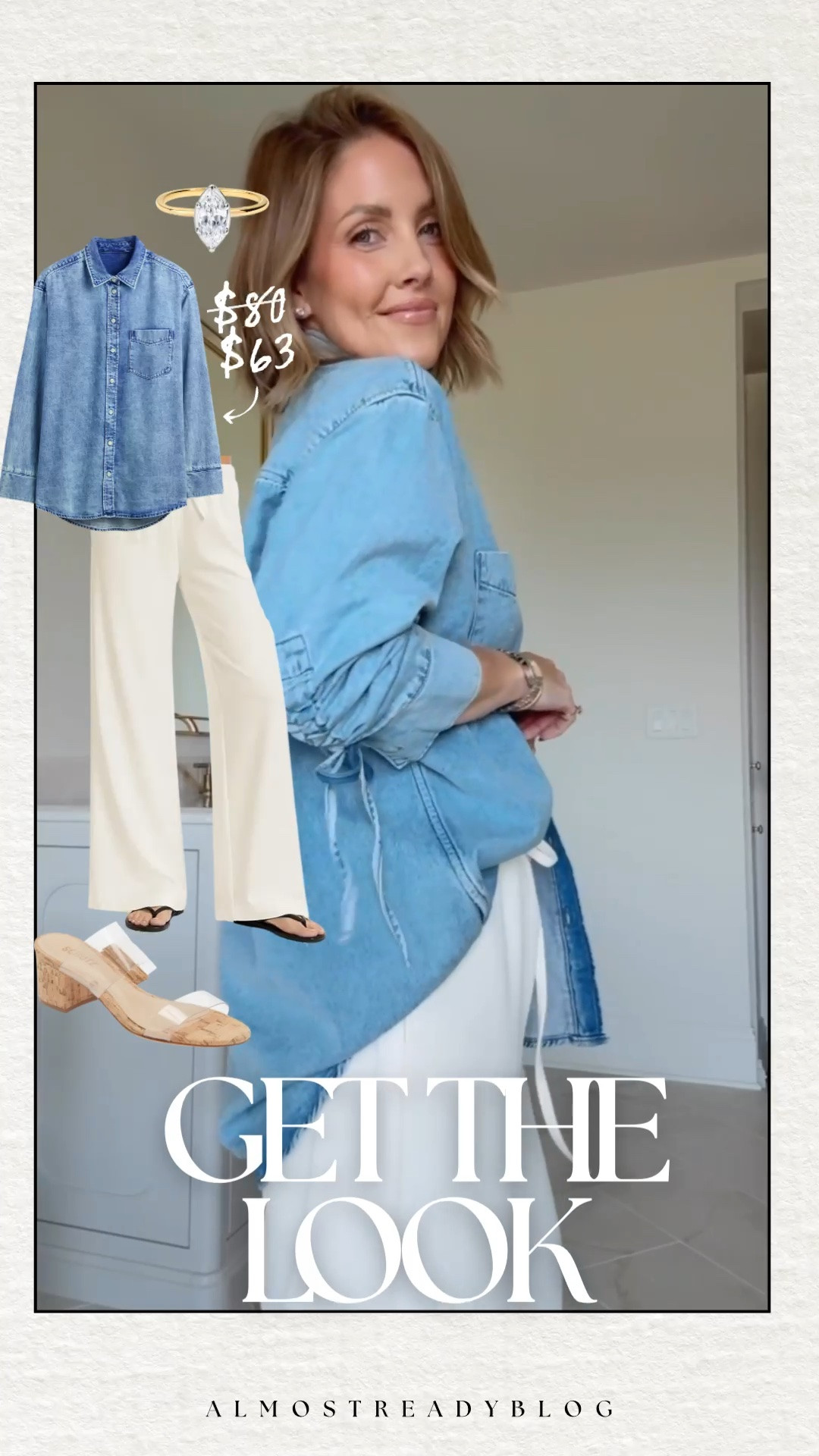 Denim top is 20% off today 
🙌🏼 Wearing the XS / XS regular Amazon pants

sale alert, amazon finds, denim shirt, linen panta, gap, fall outfits, Amanda west, almost_readyblog #LTKootd #LTKPetite #LTKSaleAlert