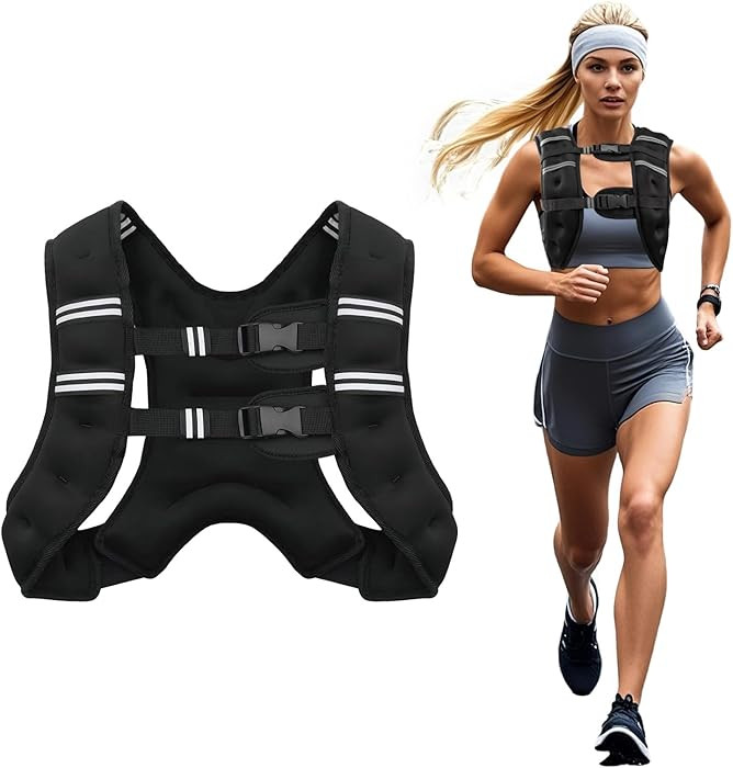 Weighted Vest, 6lb/8lb/10lb/12lb/16lb/20lb/25lb/30lb Weight Vest for Men Women, Body Weight Vests... | Amazon (US)