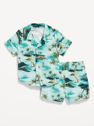 Printed Loop-Terry Shirt and Shorts Set for Baby | Old Navy (US)