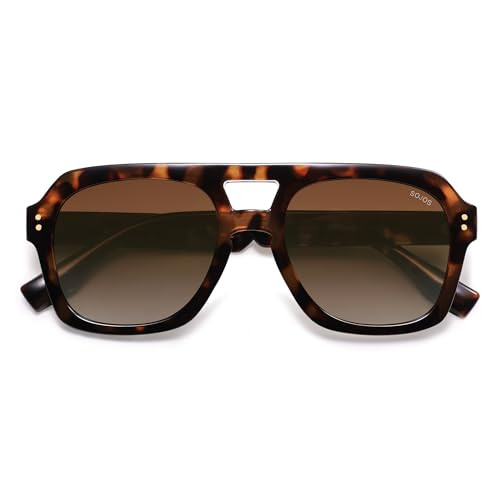 Amazon.com: SOJOS Retro Thick Polarized Aviator Sunglasses for Women Men, Large Trendy Bold Squar... | Amazon (US)