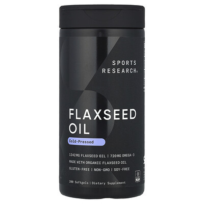 Sports Research, Flaxseed Oil, 200 Softgels | iHerb