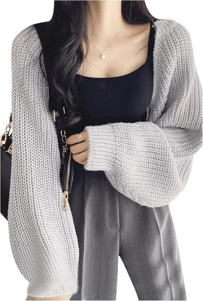 COZYEASE Women's Cropped Cardigan Sweaters Long Sleeve Open Front Knit Bolero Shrug Sweater Fall ... | Amazon (US)