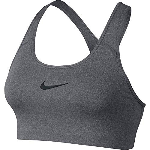 Women's Nike Swoosh Sports Bra, Sports Bra for Women with Compression & Medium Support, Carbon Heather/Anthracite/Black, XS | Amazon (US)