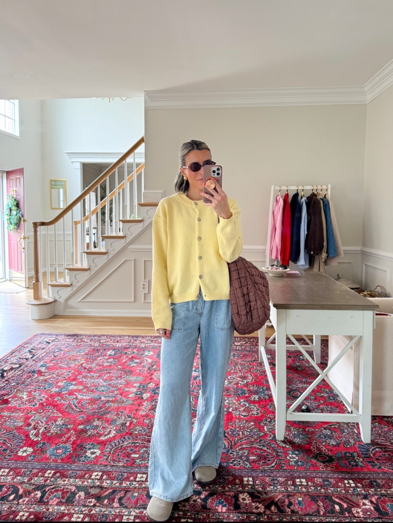 Drawstring jeans size XS 
Cardigan small 

#LTKgrwm #LTKootd