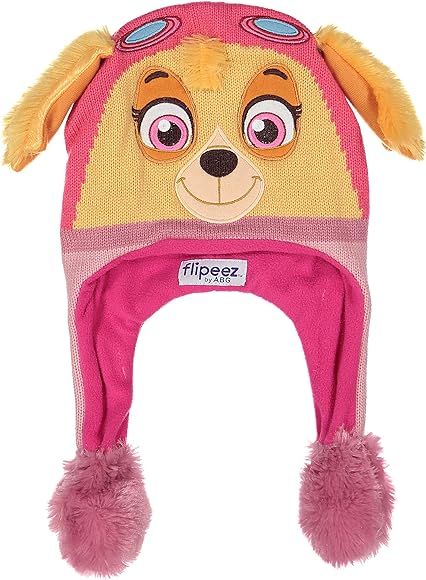Winter Hat, Paw Patrol Sky Squeeze and Flap Fun Cold Weather Beanie for Kids, Pink/Brown, Little ... | Amazon (US)