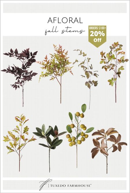 20%off AFloral through the weekend!

Fall stems, faux stems, fall decor, home decor. 

#ltkunder50
#ltkunder100

#LTKsalealert #LTKFind #LTKhome