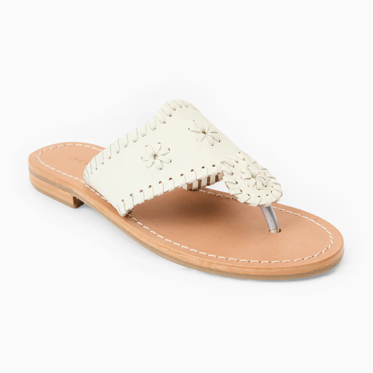 Jack Rogers Girls Jacks Flat Sandals — White Nappa | Jack Rogers
