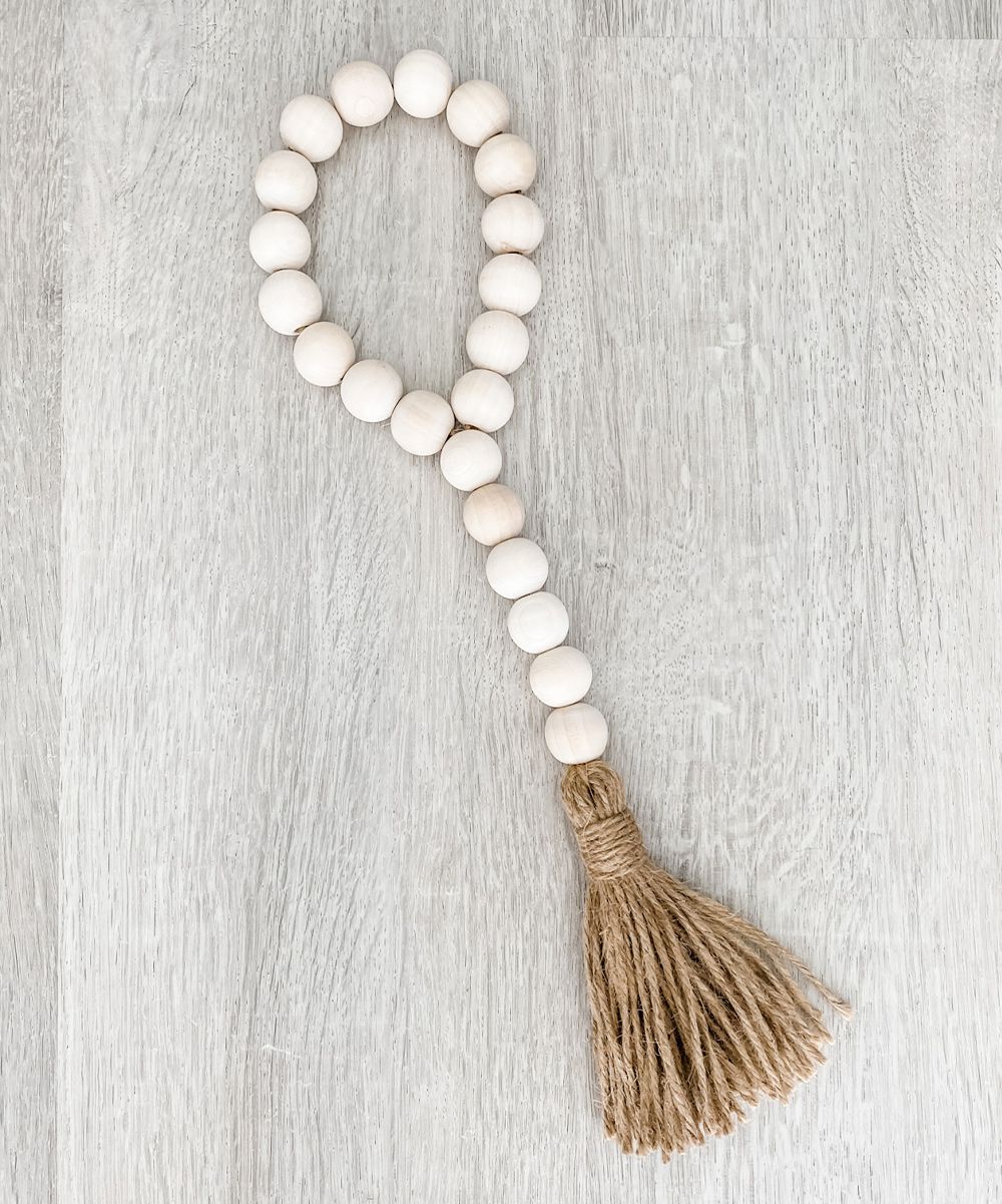 Paper + Pallet Jewelry and Bead Sets - White Bead-Loop Tassel Ornament | Zulily