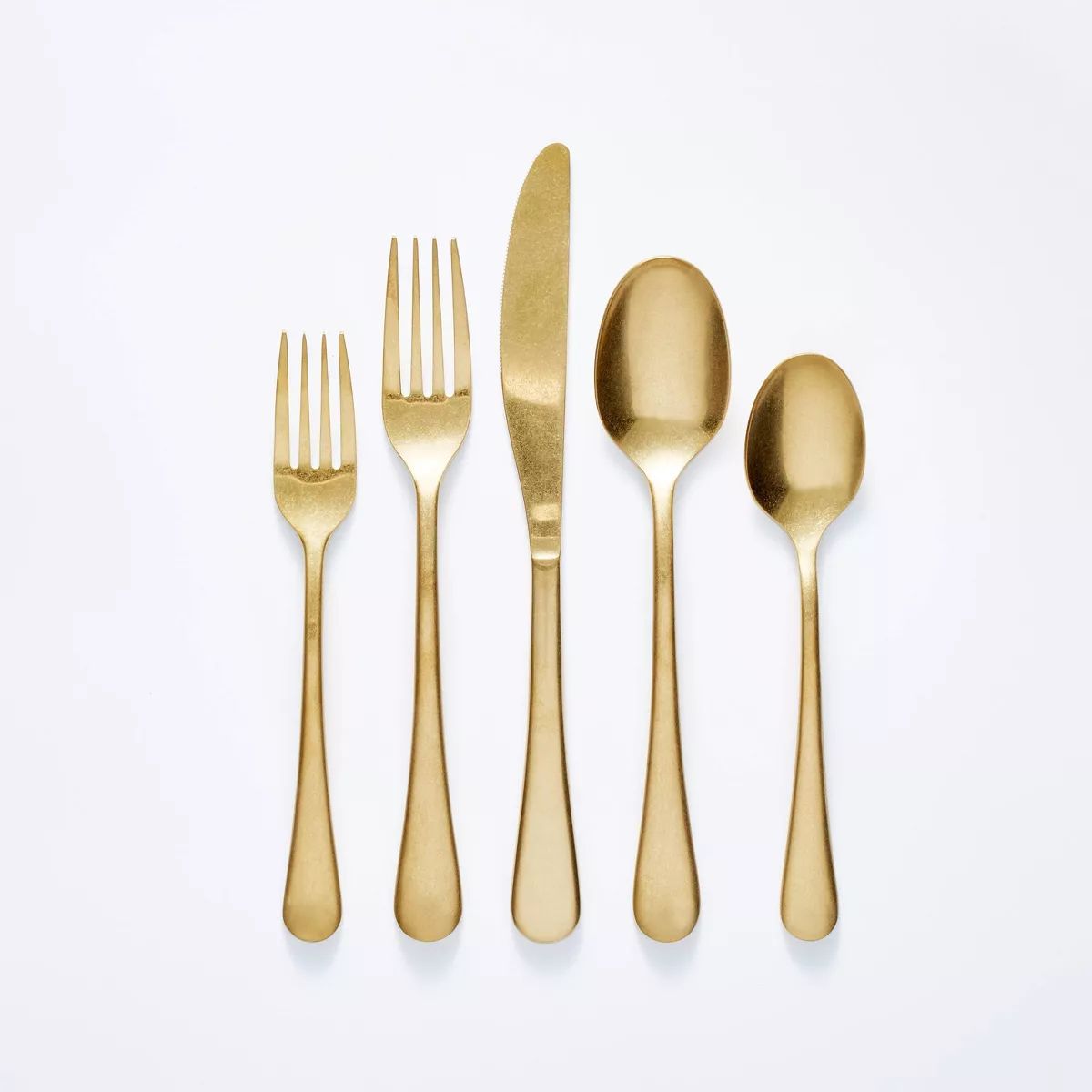 5pc Stainless Steel Flatware Set Gold - Threshold™ designed with Studio McGee | Target