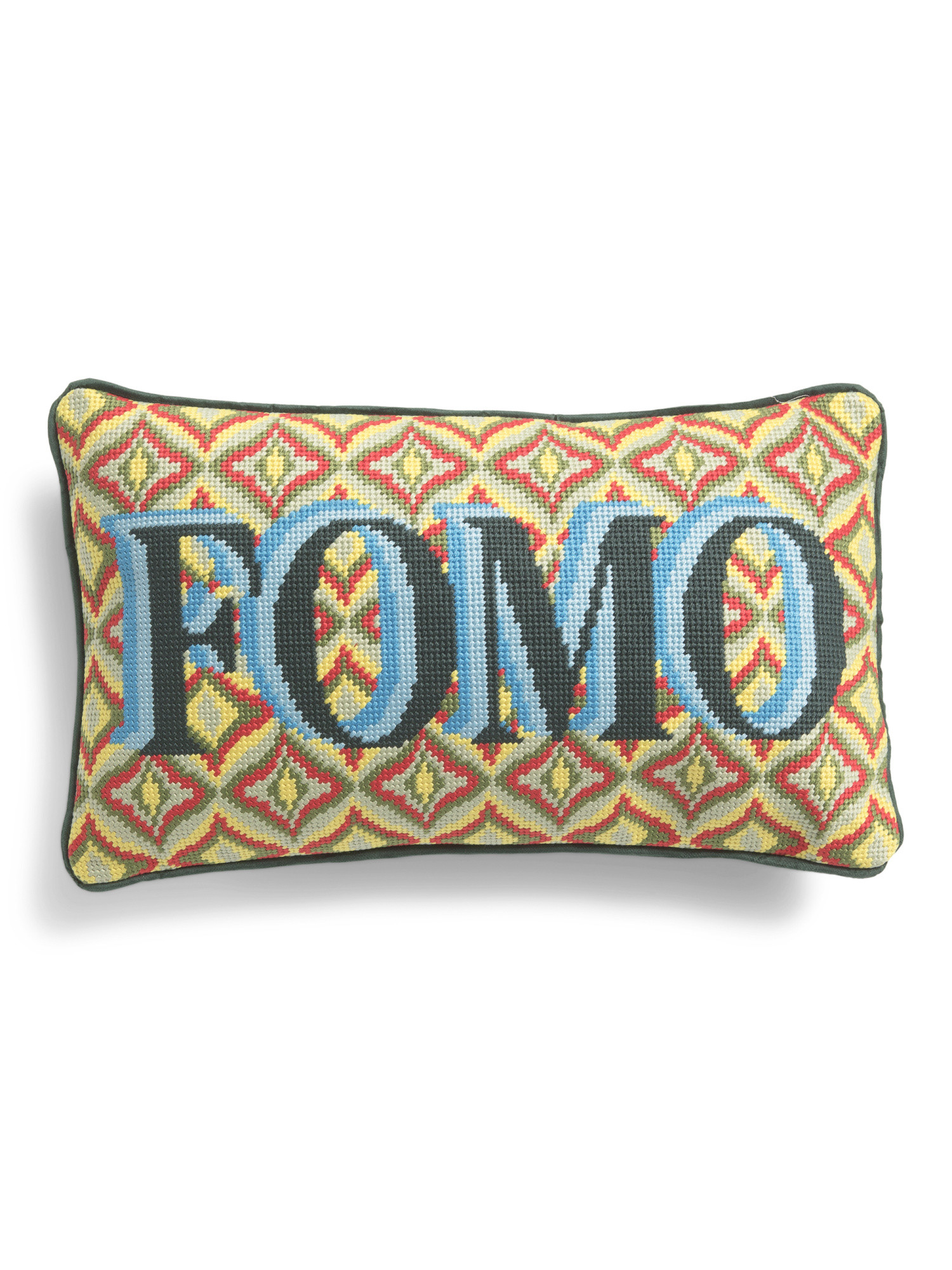 9x15 Fomo Needlepoint Pillow | TJ Maxx