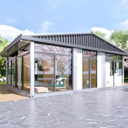 DetachableTiny Modern Cabin Home Glass Wall Wooden Houses Villa Modular Foldable Shelter | Amazon (US)