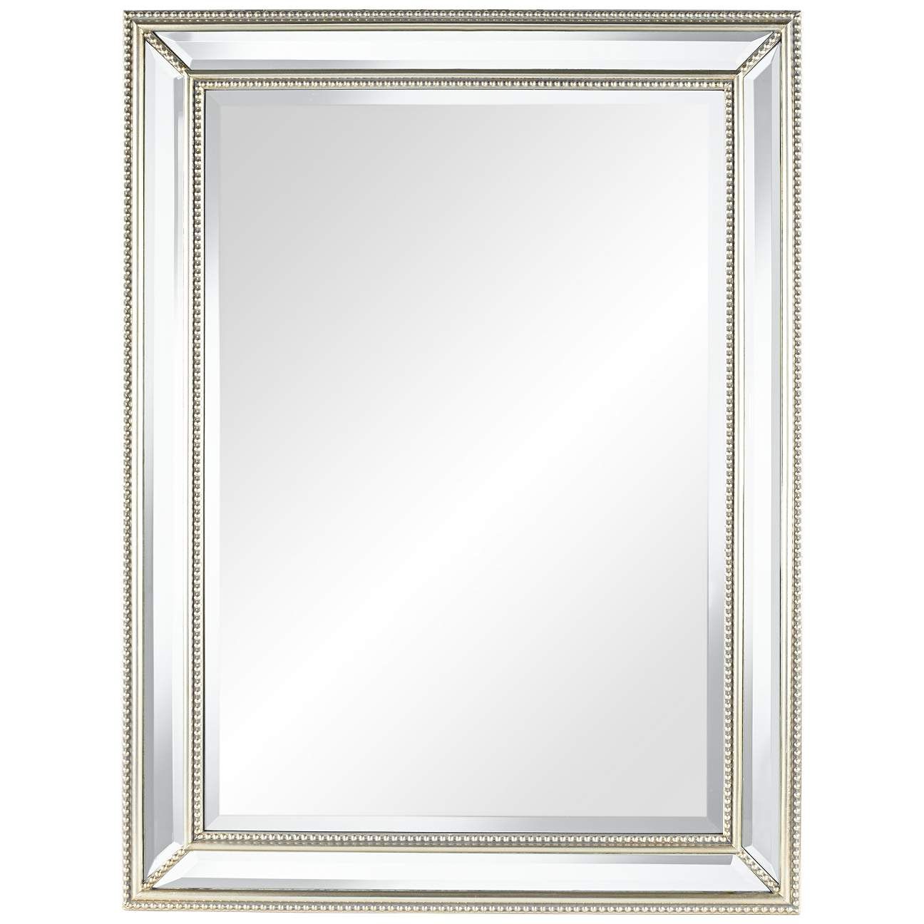 Uttermost Palais Silver 30" x 40" Beaded Wall Mirror | Lamps Plus