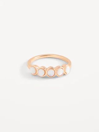 Gold-Plated Multi-Shell Stackable Band Ring for Women | Old Navy (US)