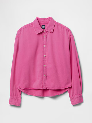 UltraSoft Denim Cropped Big Shirt | Gap (US)