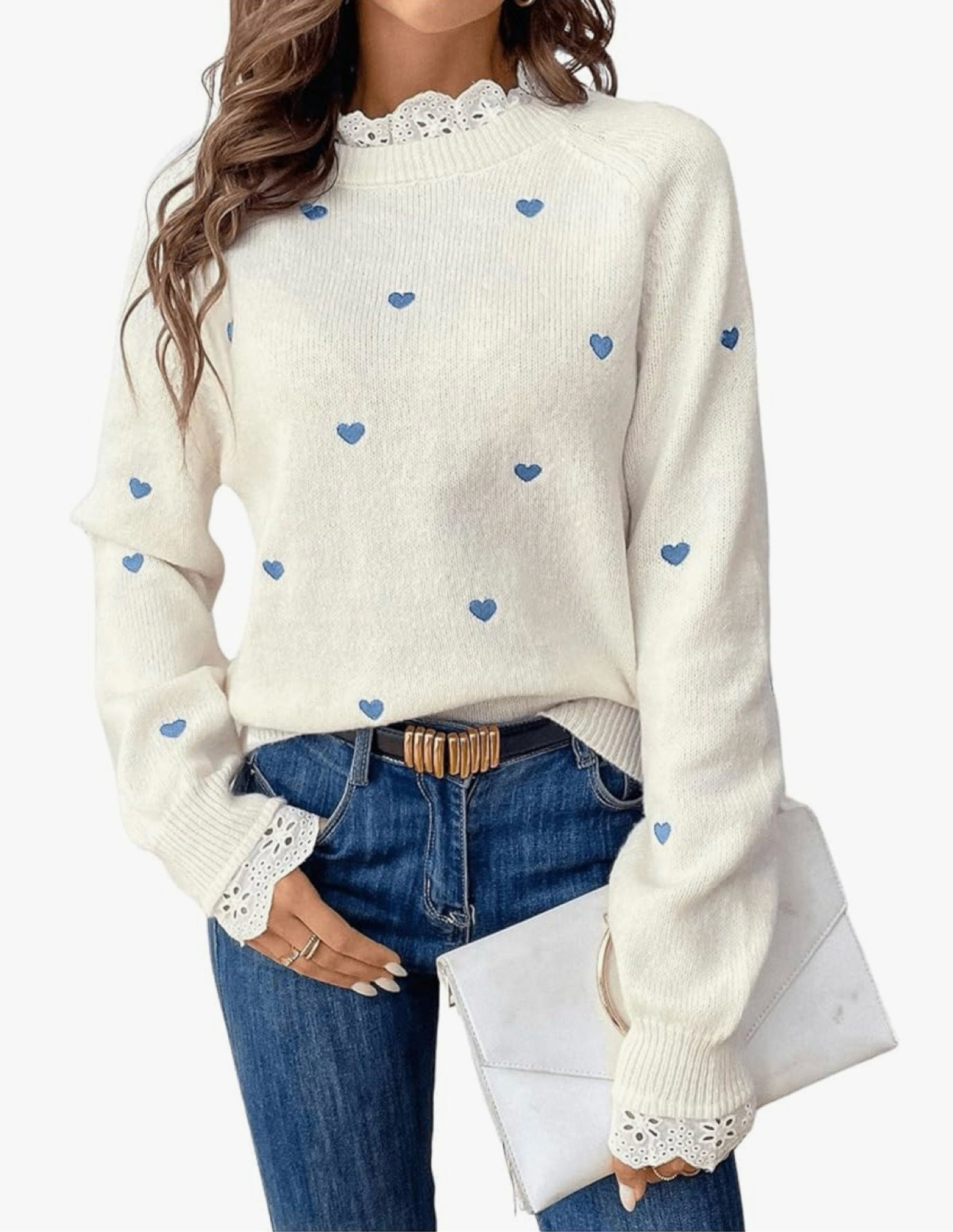 Under $30 😍 This long-sleeve knitwear combines cute patchwork detailing and elegant lace accents, making it the perfect pick for Valentine’s Day outfits or casual winter fashion. Pair it with your favorite jeans, leggings, or even a skirt for an effortless look! Great for date nights, holiday parties, or just staying warm and chic. Available now on Amazon—grab yours before it’s gone!

Valentine’s Day sweater, valentines sweater, lace sweater, chic casual, winter fashion, Amazon sweater, heart sweater, valentines heart sweater, pullover sweater, cute and stylish, cute and comfy, fashion forward knit, Amazon finds, Amazon favorites,  Valentine’s outfit, date night outfit, casual outfit


#LTKFindsUnder50 #LTKSeasonal #LTKStyleTip