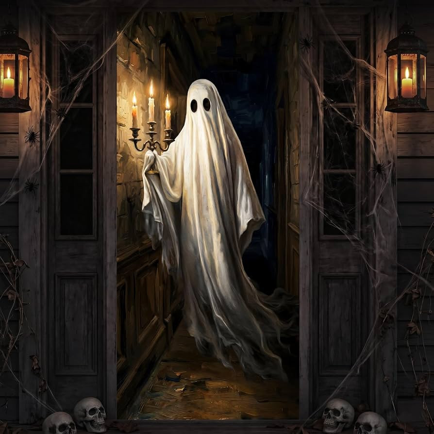 Halloween Door Cover Decorations, Terrifyingly Realistic Elegant yet Spooky Sheet Ghost Banner, V... | Amazon (US)