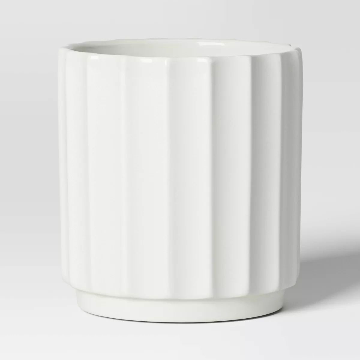Geared Terracotta Indoor Outdoor Planter Pot White 8.11"x8.11" - Threshold™ | Target