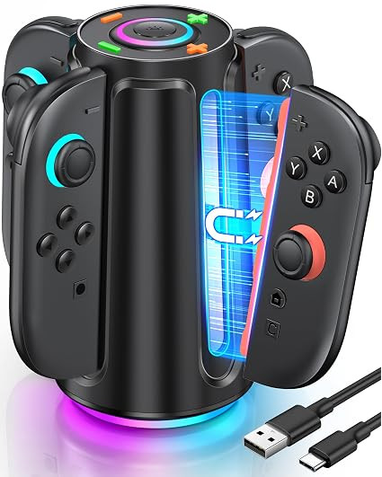 Upgraded Switch 2 Charging Dock for Nintendo Switch 2 Joycons, 4-in-1 Magnectic Controller Fast C... | Amazon (US)