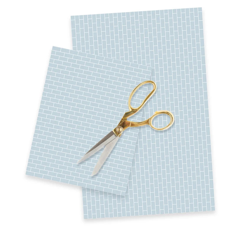 1/12 Cloud Blue Subway Tile Effect White Grout Dollhouse Miniature Roombox Wall 1:12 Printable Do... | Etsy (US)