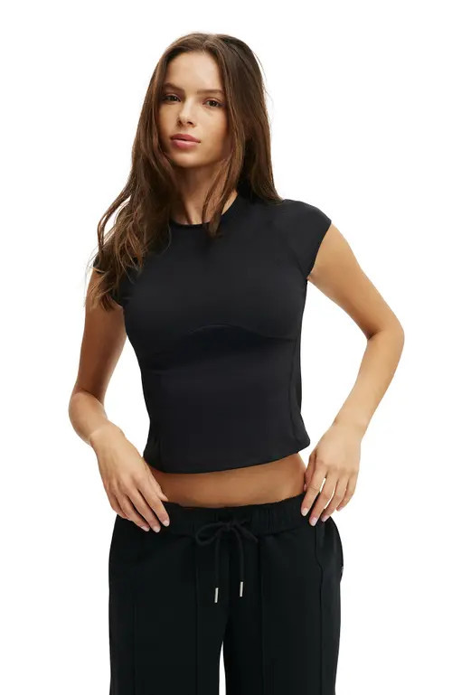 COTTON ON BODY Women's Active Workout Tshirt in Black at Nordstrom, Size Medium | Nordstrom