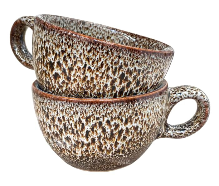 Galena Barista Cup and Saucer Set of 2, 6oz Handmade Ceramic Cappuccino and Latte Art Cups – Pr... | Amazon (US)