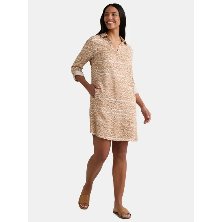 Time and Tru Women's Knit Shirtdress, Sizes XS-XXXL | Walmart (US)