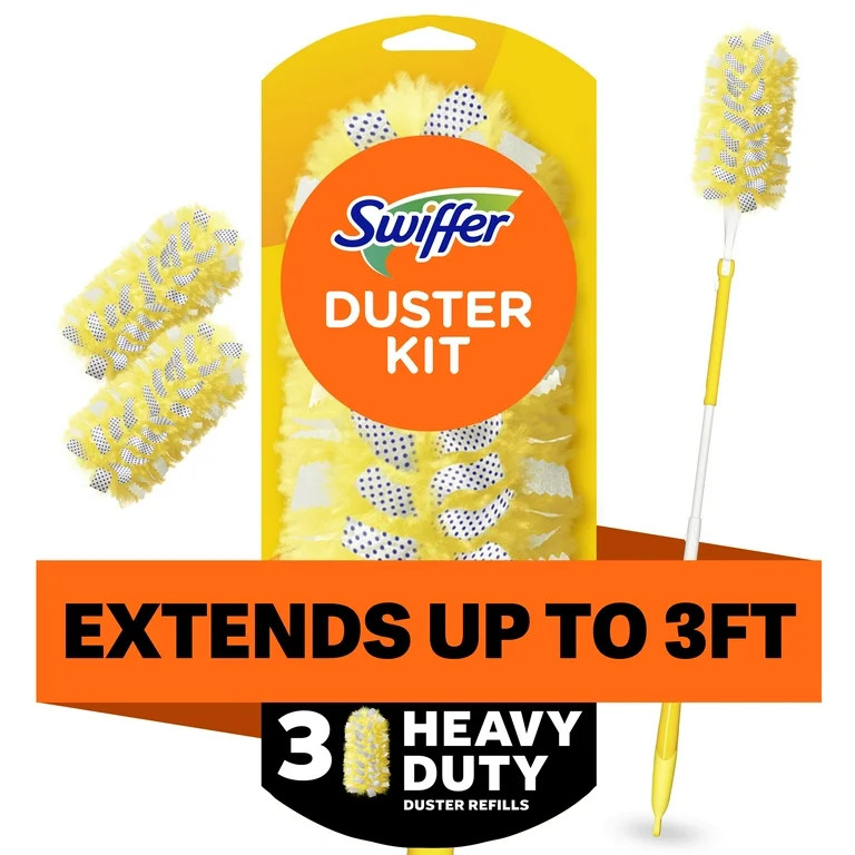 Swiffer Dusters with Extension Pole, Cleaning Kit includes 3ft Extendable Handle + 3 Duster Refil... | Walmart (US)