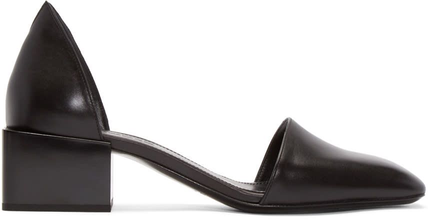 Jil Sander Black Leather Dorsay Sandals | SSENSE