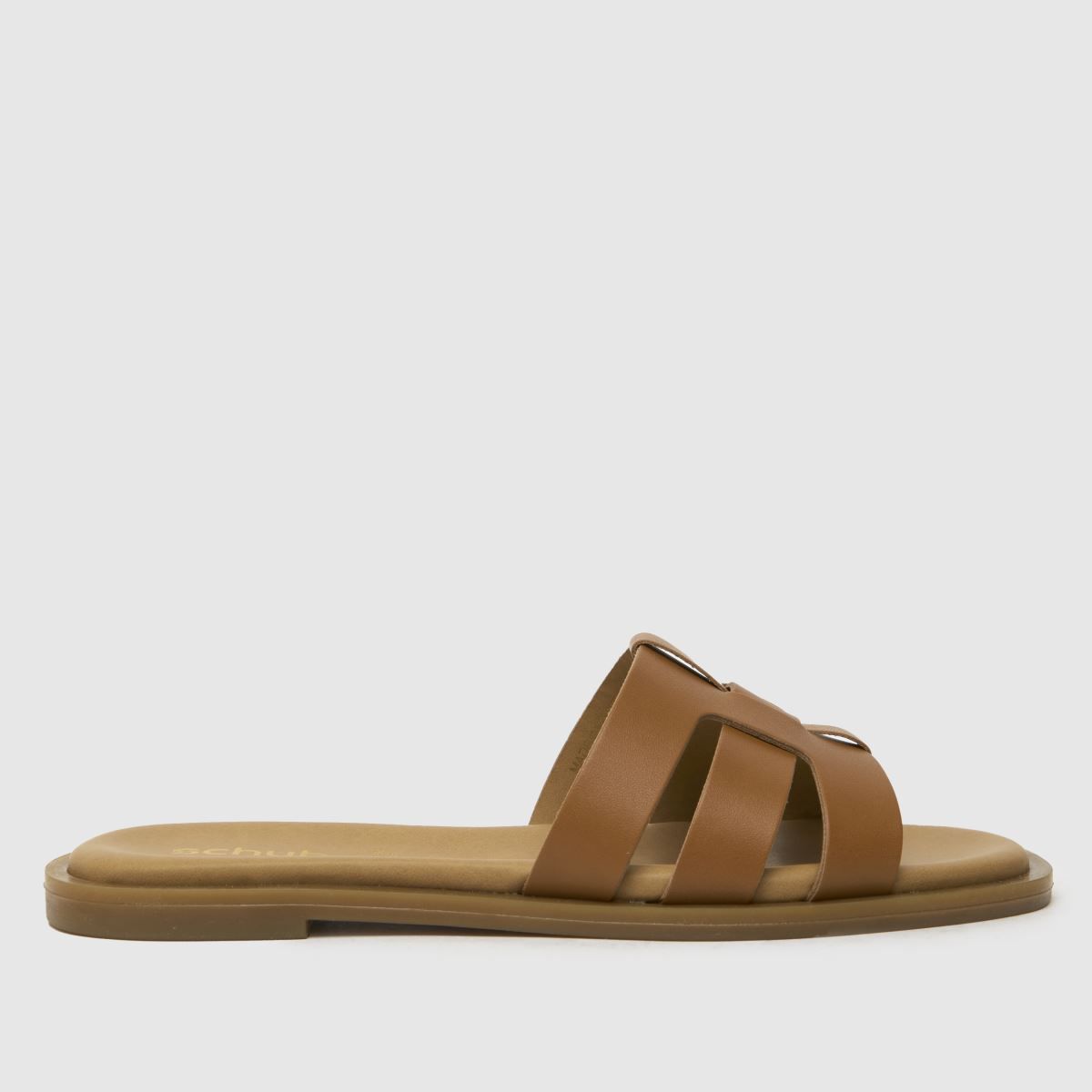schuh tierney leather slider sandals in tan | Schuh