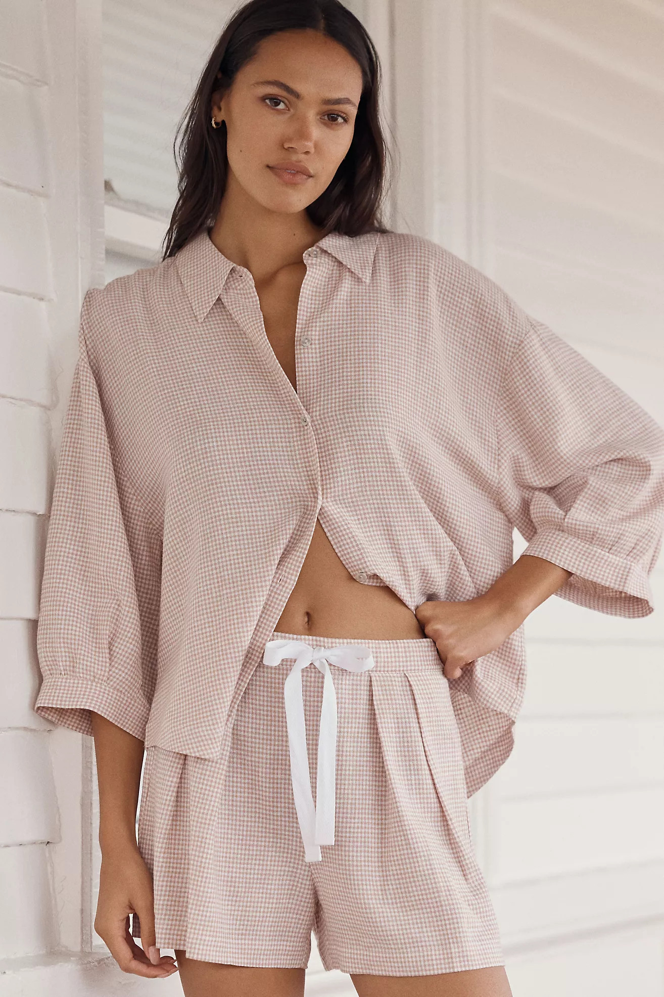 Eberjey Linen-Blend Relaxed Shorts | Anthropologie (US)