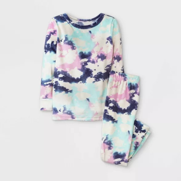 Toddler Girls' Tie-Dye Tight Fit Pajama Set - Cat & Jack™ Purple | Target