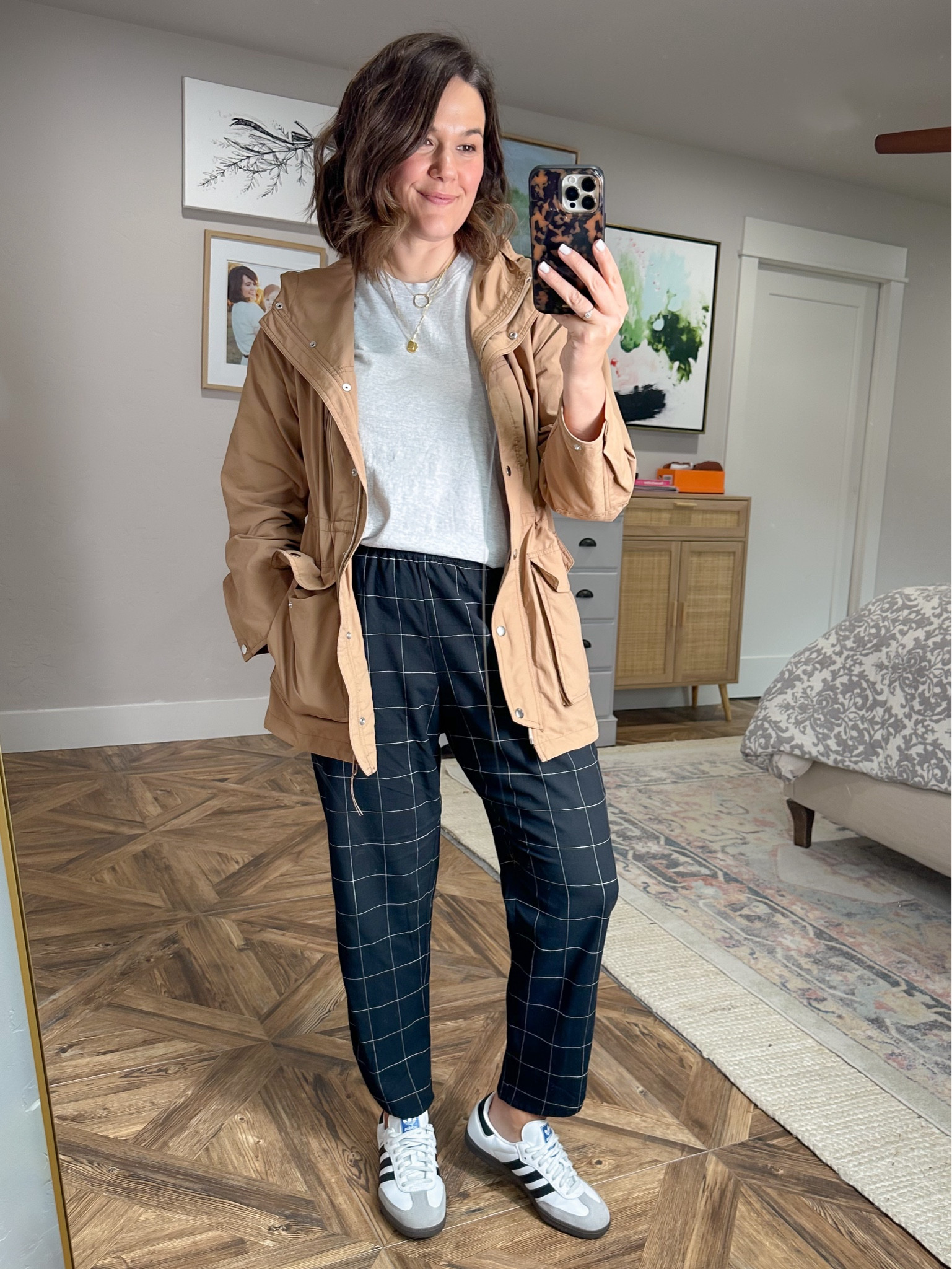 Rainy day ootd. My jacket is old but I’ll link some similar ones. 


Rain jacket, mid size outfit, spring outfit, marine layer pants, soft pants, grey t-shirt, simple outfit ideas, simple style ideas, adidas sambas, favorite pants, casual style for moms, outfit ideas, midsize outfit ideas, size 8, size 10, neutral outfit ideas, classic style ideas