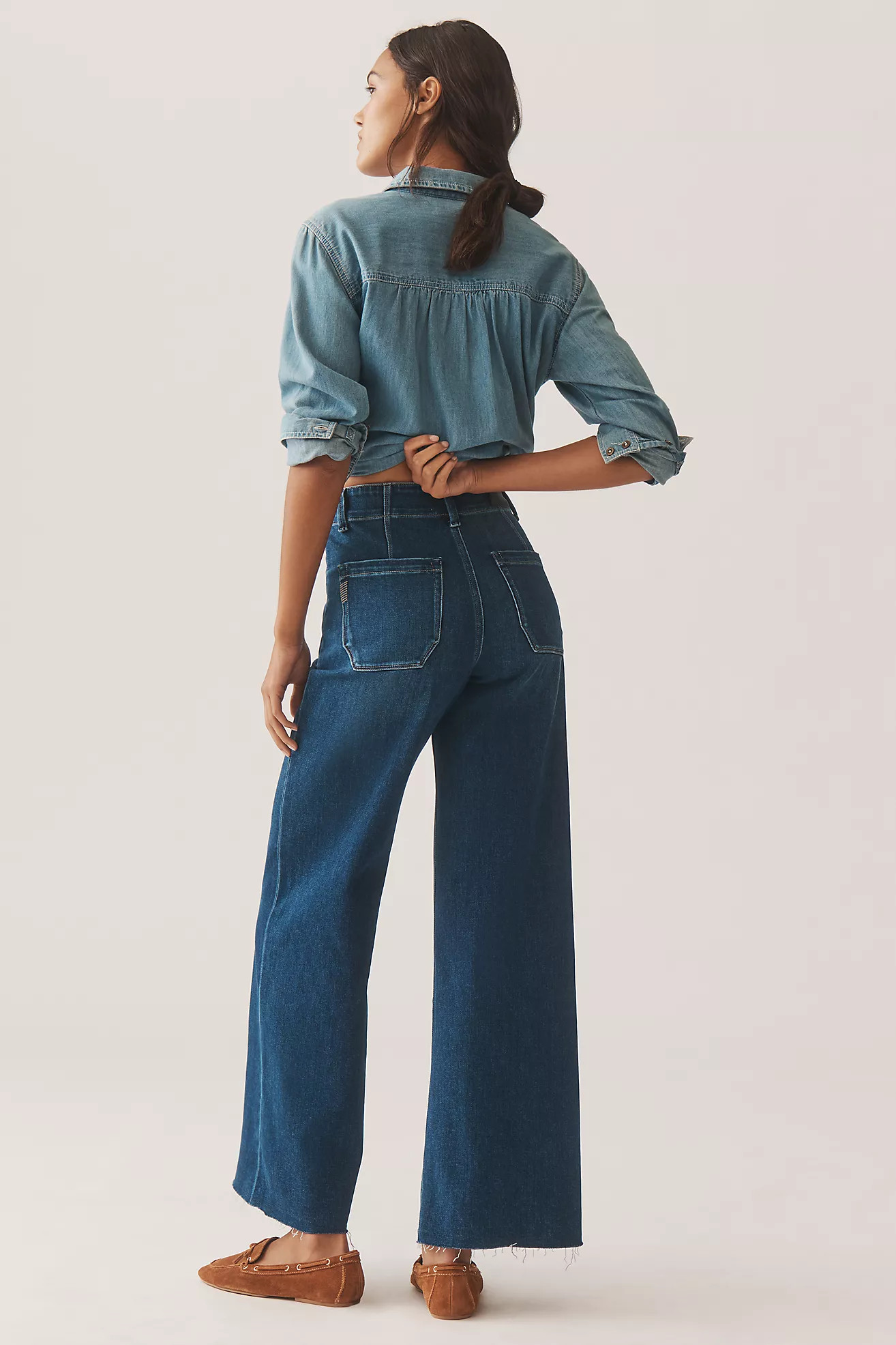 PAIGE Anessa Utility High-Rise Wide-Leg Jeans | Anthropologie (US)