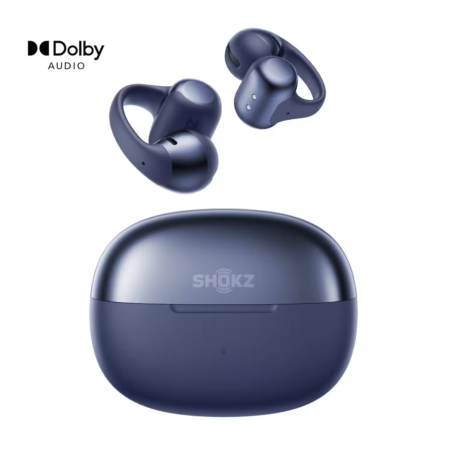 Shokz - OpenDots ONE Open-Ear Clip-On True Wireless Bluetooth Earbuds - Navy Blue | Best Buy U.S.