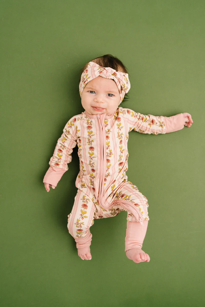 Vintage Floral Stripe Bamboo Sleeper | Little One Shop Co