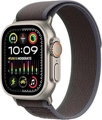 Apple Watch Ultra 2 [GPS + Cellular 49mm] Smartwatch with Rugged Titanium Case & Blue/Black Trail... | Amazon (US)