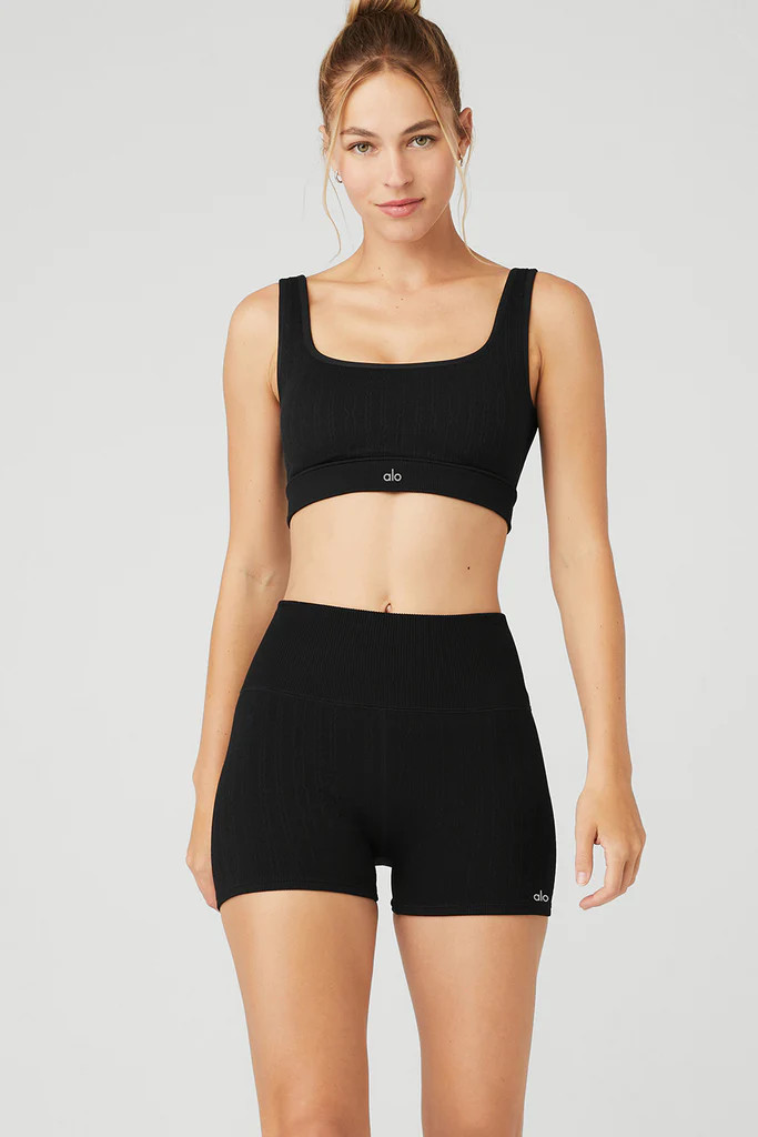 Seamless Cable Knit Bra | Alo Yoga