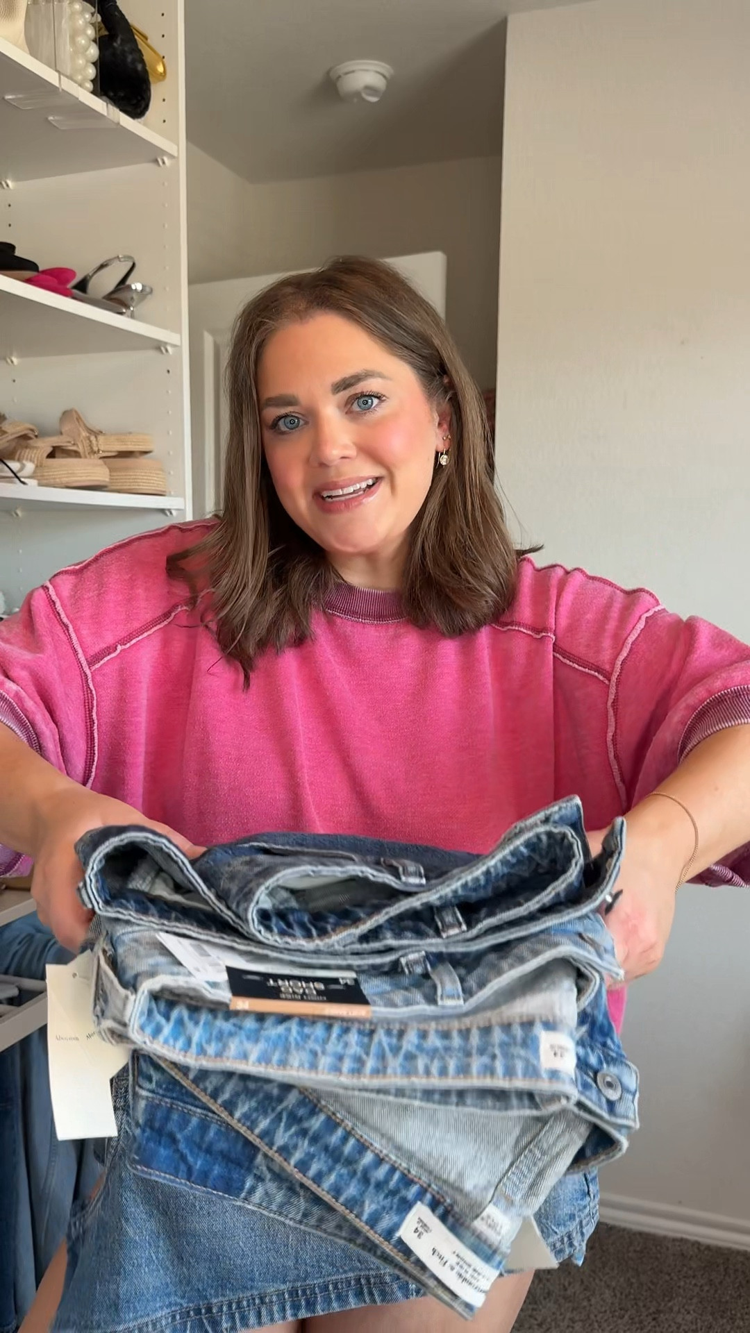 Abercrombie denim shorts haul wearing size 34 curve love in everything 

#LTKspring #LTKhaul #LTKPlusSize